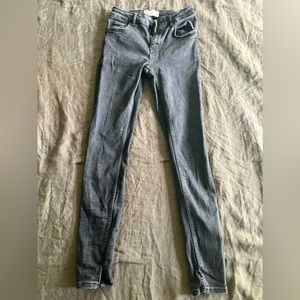 Zara Black Skinny Jeans with Split Hem